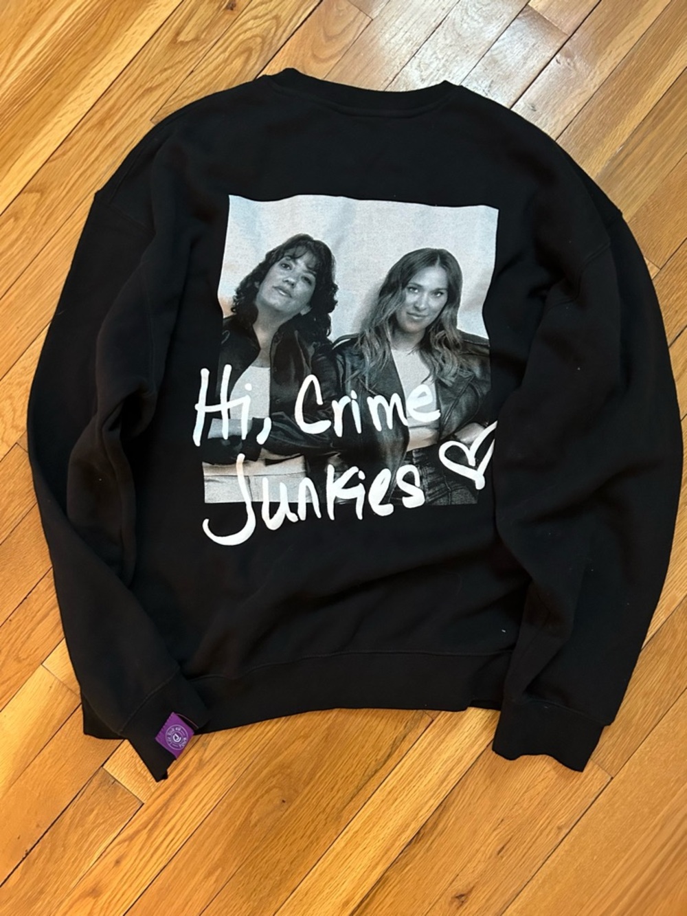Black Graphic 'Hi, Crime Junkies' Crewneck Sweatshirt